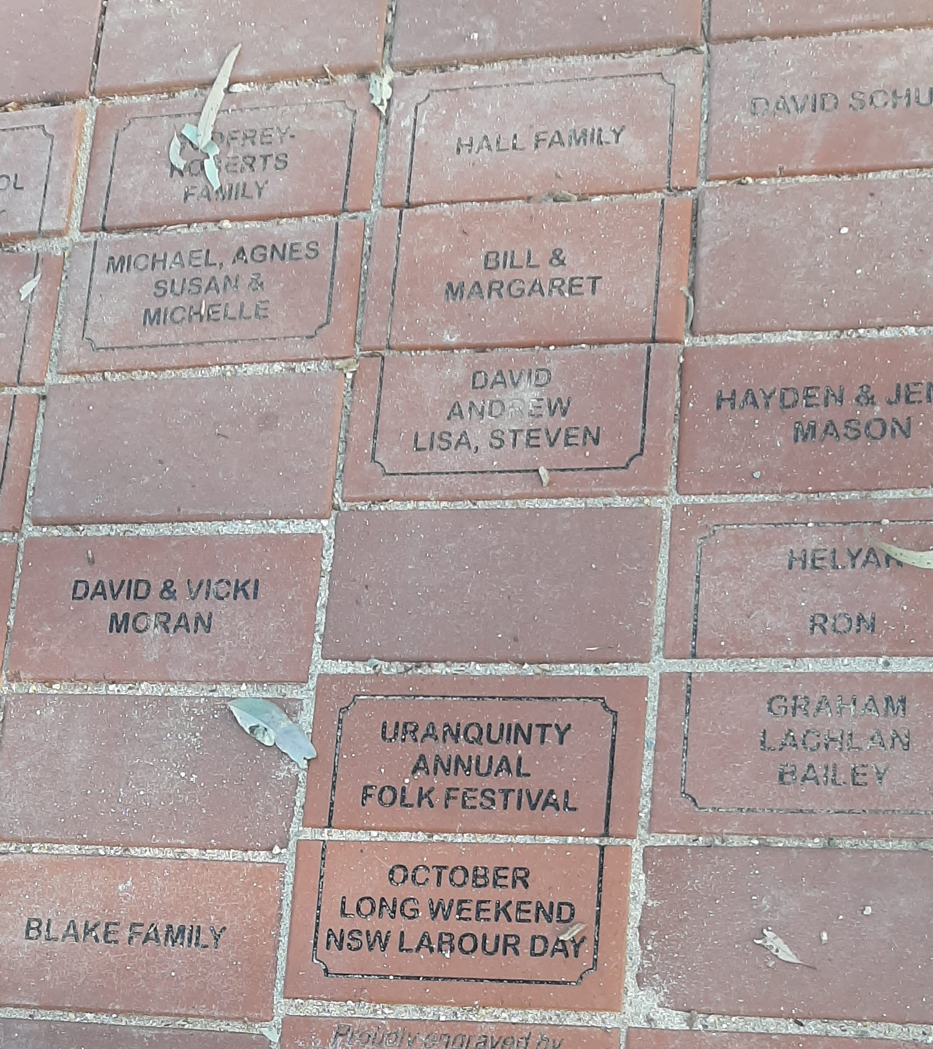 Bricks at the newly painted water tower